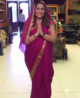 Travel Astu Guest Angela Gonzalez in Indian traditional Saree