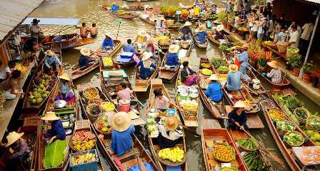 Mercado flotante, Thailand