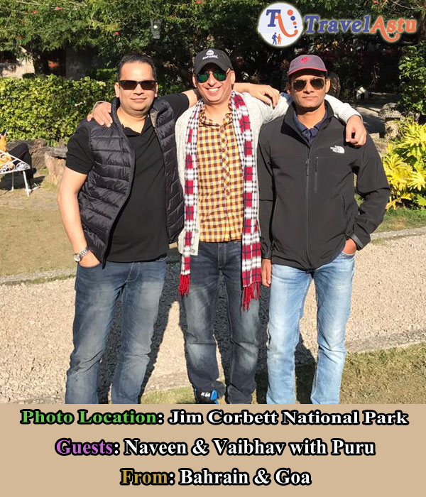 TravelAstu invitados Naveeny Vaibhav con Puru en Jim Corbett National Park