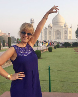 Gabriela Cavillon en Taj Mahal, India