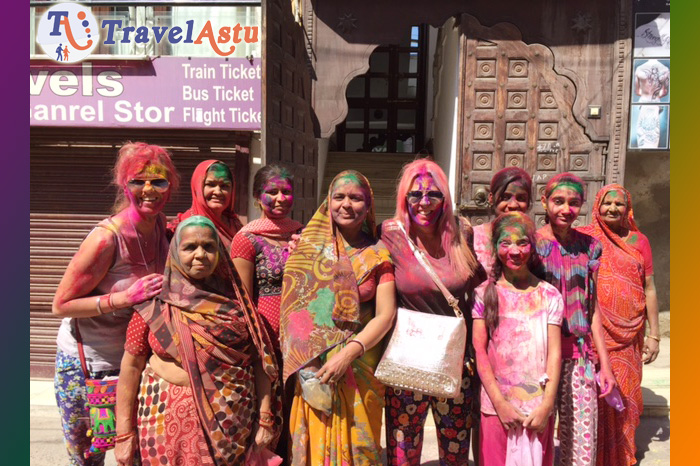 Gabriela Cloudia Cavillon celebrating holi with locals