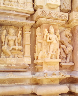 Gods sclupture at Khajuraho temple